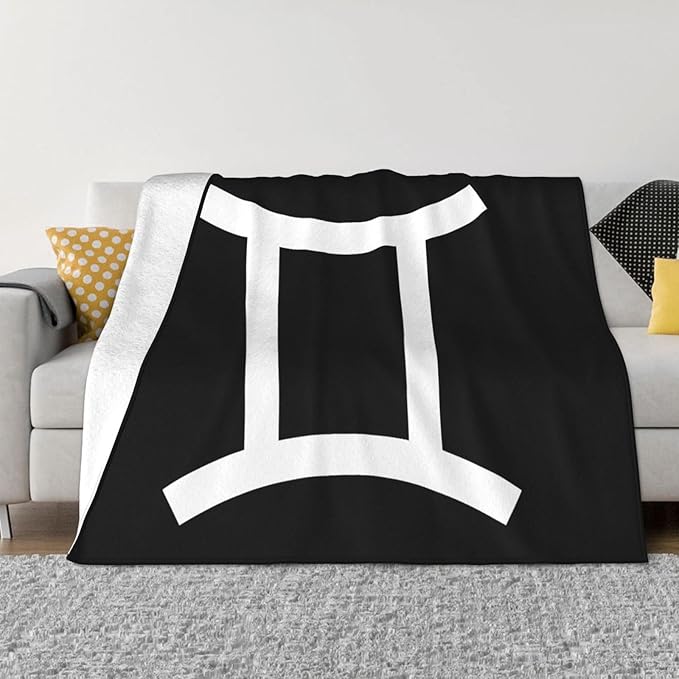 Gemini Sign Blankets Super Soft Flannel Cozy Blanket, for Couch Travel Bed 40"x30" - Gemini Blanket for men
