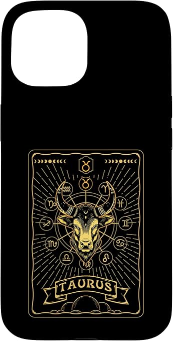 Taurus Zodiac Symbol Taurus Horoscope Astrological Tarot Case for iPhone 15 - Taurus Phone Case for men