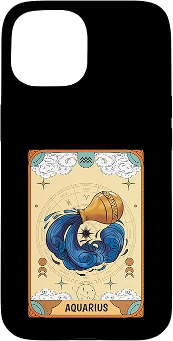 Aquarius Horoscope Tarot Card Zodiac Symbol Aquarius Case for iPhone 15 - Aquarius Phone Case for men
