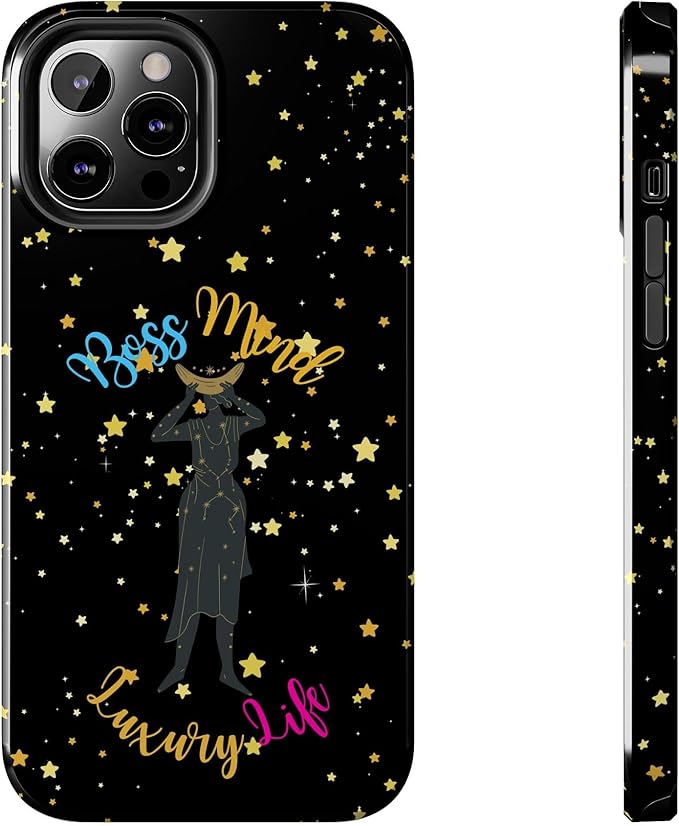 Taurus Tough Phone Case Boss Mind, Luxury Life Compatible with iPhone. Black and Gold Zodiac Design. Gift for Taurus - Taurus Phone Case for men