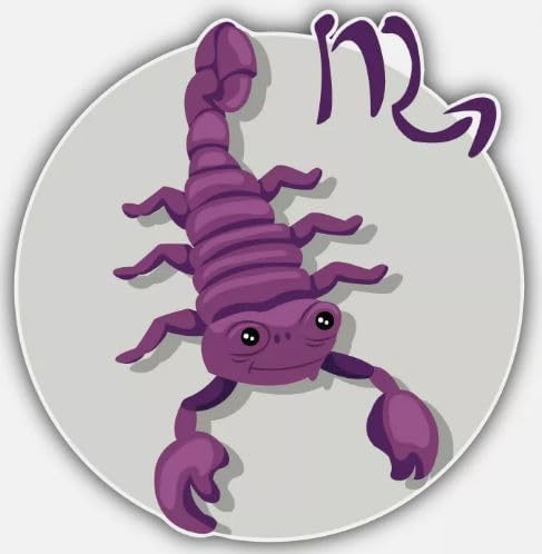 Funny Scorpio Zodiac Sign Sticker Decal Laptop, Wall, Car, Window, Decal, Truck, Waterproof, Auto, Water Bottle (5") - Scorpio Sticker for men