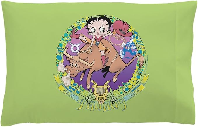 CafePress Betty Boop Zodiac Sign Taurus Standard Size Pillowcase, Lumbar Pillow Cover Fleece - Taurus Pillow for men