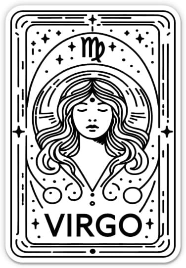 Virgo Tarot Horoscope Zodiac Sign Sticker - for Car Wall Large Size - Astrology Decal - Waterproof Vinyl - 12" - Virgo Car Floor Mat for men