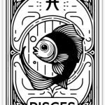 Pisces Tarot Horoscope Zodiac Sign Sticker - for Car Wall Large Size - Astrology Decal - Waterproof Vinyl - 12" - Pisces Car Accessories for men