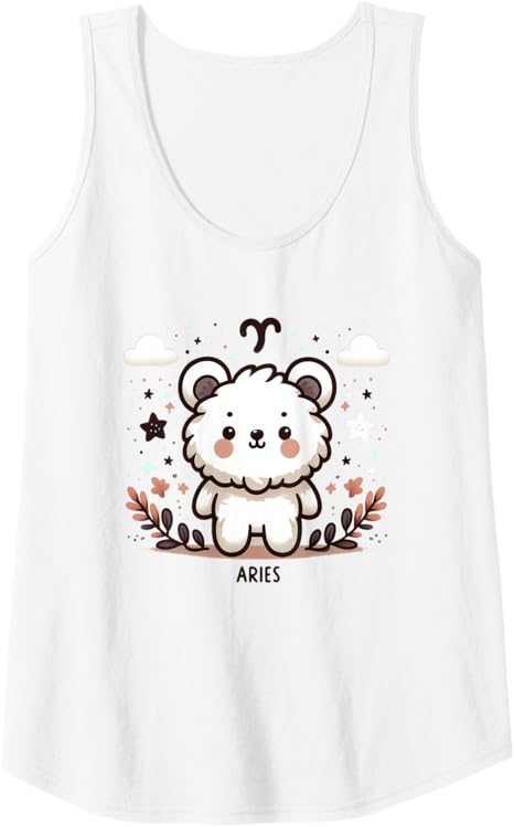 Womens Aries Bear Cute Zodiac Sign Horoscope Birthday Idea Tank Top - Aries T-Shirt for men