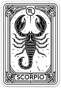 Scorpio Tarot Horoscope Zodiac Sign Sticker - for Water Bottle Phone Car Tumbler Laptop - Astrology Decal - Waterproof Vinyl - 3" - Scorpio Sticker for men