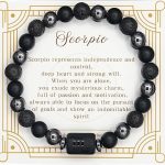 Zodiac Sign Bracelet for Men & Women – Matte Lava Hematite Stone Beads, 12 Constellation Lucky Charm Jewelry for Positive Energy & Protection Against Bad Luck - Scorpio Products for men