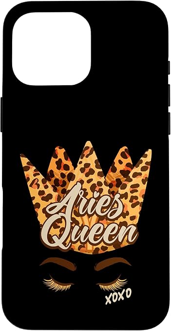 Aries Queen Zodiac Sign Constellation Leopard Birthday Case for iPhone 16 Pro Max - Aries Phone Case for men