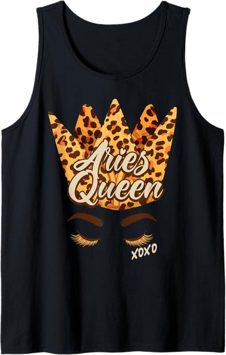 Aries Queen Horoscope Astrological Sign Leopard Birthday Tank Top - Aries T-Shirt for men