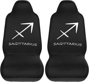 Sagittarius Sign Car Seat Covers 2 Front Seats,Breathable Durable Seat Covers for Cars,Universal Fit for SUV,Vans,sedans, Trucks, Automotive Interior Covers,Black - Aquarius Car Seat Cover for men