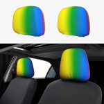 LGBT Rainbow Flag Universal Car Headrest Covers 2 Pack Anti-Slip Cars Seat Protector Decor Car Accessories for SUV Trucks - Aquarius Car Seat Cover for men