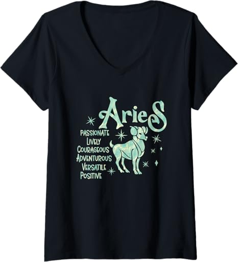 Womens Aries Zodiac Sign - Aries Zodiac Birthday V-Neck T-Shirt - Aries T-Shirt for men