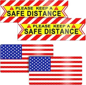 American Flag Car Reflective Magnetic Stickers, 4PCS Keep a Safe Distance Safety Warning Signs Sticker for Auto Window Bumper, Vehicle Exterior Decor, Universal for SUV Sedan Truck - Scorpio Sticker for men