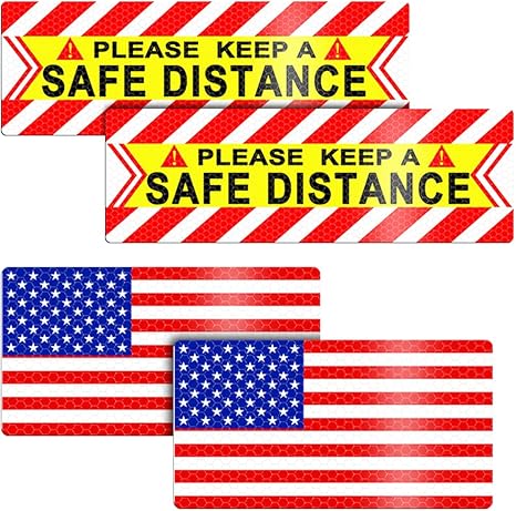 American Flag Car Reflective Magnetic Stickers, 4PCS Keep a Safe Distance Safety Warning Signs Sticker for Auto Window Bumper, Vehicle Exterior Decor, Universal for SUV Sedan Truck - Scorpio Sticker for men
