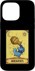 Aquarius Horoscope Tarot Card Zodiac Symbol Month Aquarius Case for iPhone 14 Pro Max - Aquarius Phone Case for men