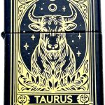 Zippo Lighter - Personalized Custom Message Engraved on Backside Zodiac, Horoscope Signs (Taurus) - Taurus for men