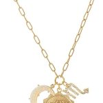 Zodiac Necklaces for Women,14K Gold Zodiac Sign Coin Necklace with Opal Crescent Moon 12 Constellation Astrology - Scorpio Accessories for men