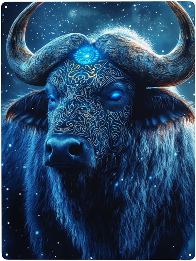 Metal signs Taurus,Tin sign art wall decor poster,for Bedroom,man cave,cafe,living room,office,Exquisite artistic plaque,Practical Indoor Decoration,Stunning Artwork,12x16 inch - Taurus for men