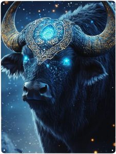Taurus of the Zodiac Signs Metal Tin Sign,Charm constellations art plaque poster wall decor,for office,studio,living room,bar,cafe,Garden,Ideal for family friends Gifts,6X8 inch - Taurus Products for men