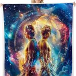 Gemini Flannel Blanket for Kids,12 Constellations Zodiac Fleece Throw Blanket for Bedroom Sofa Dorm Decor,Galaxy Star Nebula Astrology Lightweight Bed Blankets,Baby (30 x 40 Inches) - Gemini Blanket for men