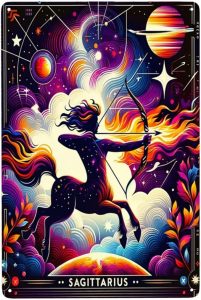 constellations Sagittarius Metal tin sign,Vintage plaque art wall decor,for living room,cafe,Bedroom,study,bookroom,Indoor Decorations poster,Gift Suitable Astrology Lovers,8X12 inch - Sagittarius Home Decor for men