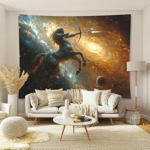 Zhoryengar Constellation Tapestry Perfect for Bedroom Dorm room Living room or office Wall Decor and Ideal for Teenage Boys and Girls who Love the 12 Zodiac Signs 59x51 Inches - Sagittarius Home Decor for men