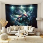 Zhoryengar Constellation Tapestry Perfect for Bedroom Dorm room Living room or office Wall Decor and Ideal for Teenage Boys and Girls who Love the 12 Zodiac Signs 59x51 Inches - Pisces Home Decor for men