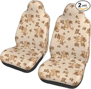 Zodiac Characters Car Seat Cover 2 Piece Front Seats 3D Foam Support Universal Seat Covers Protector Washable for Most Cars, Vans, Trucks, SUV Car Accessories - Aquarius Car Seat Cover for men