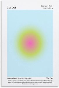 HEOVI Pisces Aura Canvas Art Poster And Wall Art Picture Print Modern Family Bedroom Decor Posters Unframe-style 12x18inch(30x45cm) - Pisces Canvas for men