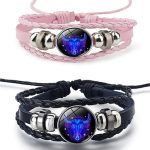 2Pcs Twelve Zodiac Leather Bracelet - Adjustable Zodiac Jewelry Accessory - Taurus Products for men