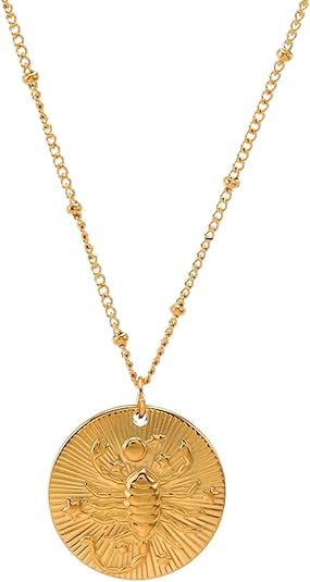 Dainty Gold Plated Zodiac Necklace Astrology Constellation Horoscope Jewelry Gifts - Scorpio Products for men