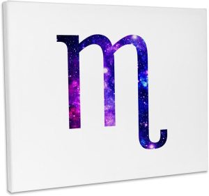 3dRose, Scorpio horoscope symbol - purple zodiac glyph astrological star sign, Museum Grade Canvas Wrap 10x8 - Scorpio Canvas for men