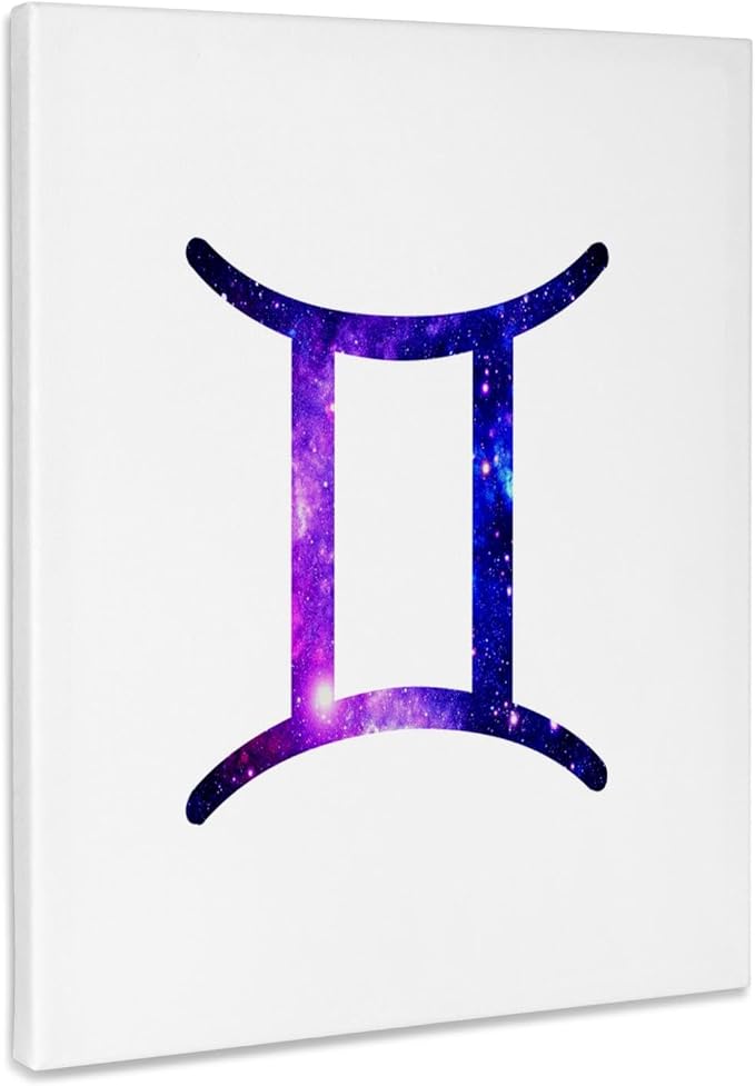 3dRose, Gemini horoscope symbol - zodiac glyph astrological twins star sign, Museum Grade Canvas Wrap 11x14 - Gemini Canvas for men