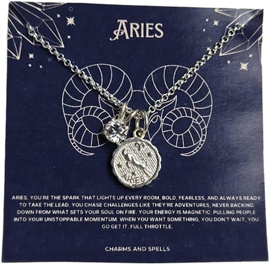 Aries Zodiac Necklace, American Diamond Necklace, Constellation Aries Sign Pendant, 925 Silver Minimalist Pendant, Boho Gifts - Aries Necklace for men