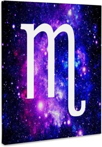 3dRose, Scorpio star sign on purple space background - zodiac horoscope symbol, Museum Grade Canvas Wrap 11x14 - Scorpio Canvas for men