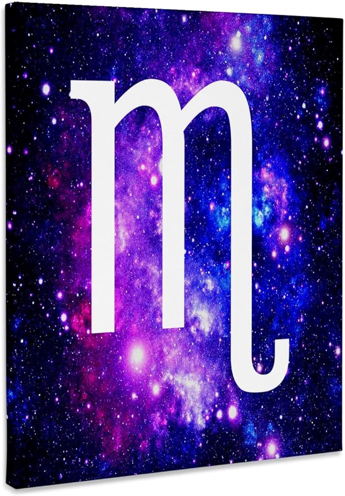 3dRose, Scorpio star sign on purple space background - zodiac horoscope symbol, Museum Grade Canvas Wrap 11x14 - Scorpio Canvas for men