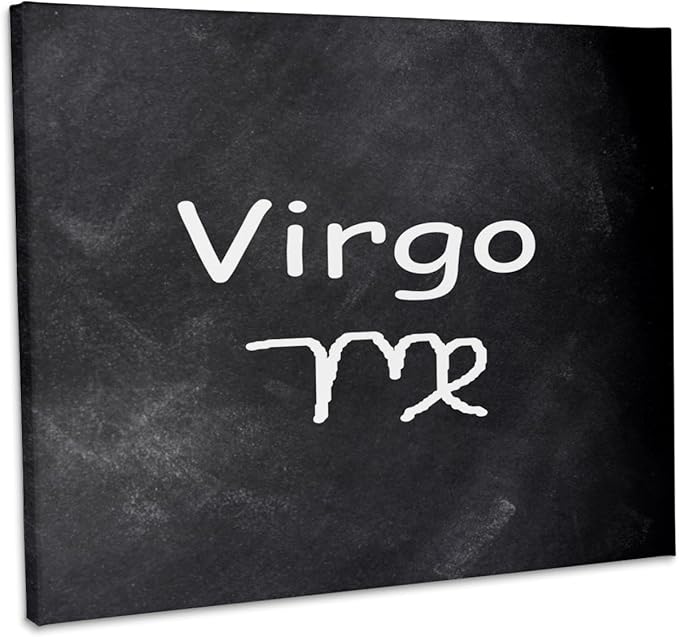 3dRose, Virgo Symbol Zodiac Sign Horoscope Chalkboard Design, Museum Grade Canvas Wrap 10x8 - Virgo Poster for men