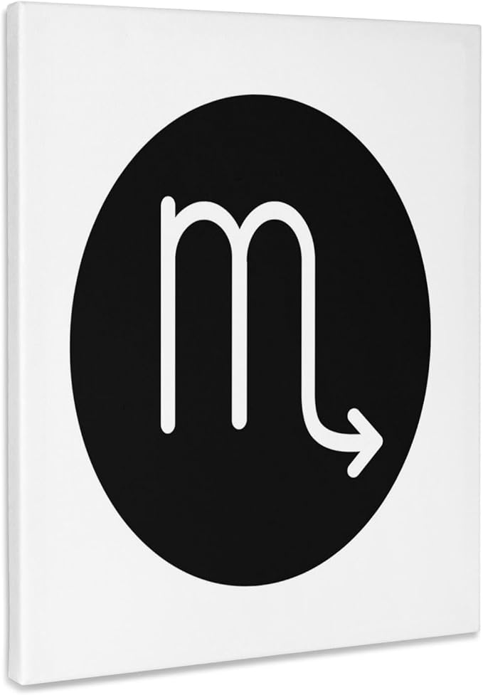 3dRose, Scorpio, picture of Horoscope sign Scorpio on black and white background, Museum Grade Canvas Wrap 8x10 - Scorpio Canvas for men