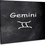 3dRose, Gemini Symbol Zodiac Sign Horoscope Chalkboard Design, Museum Grade Canvas Wrap 20x16 - Gemini Canvas for men