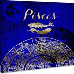 3dRose, Pisces Symbol Astrology Wheel Zodiac Sign Horoscope, Museum Grade Canvas Wrap 14x11 - Pisces Canvas for men
