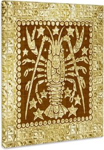 3dRose, Zodiacal Constellation, Scorpio, Gold and Brown Design, Museum Grade Canvas Wrap 11x14 - Scorpio Canvas for men