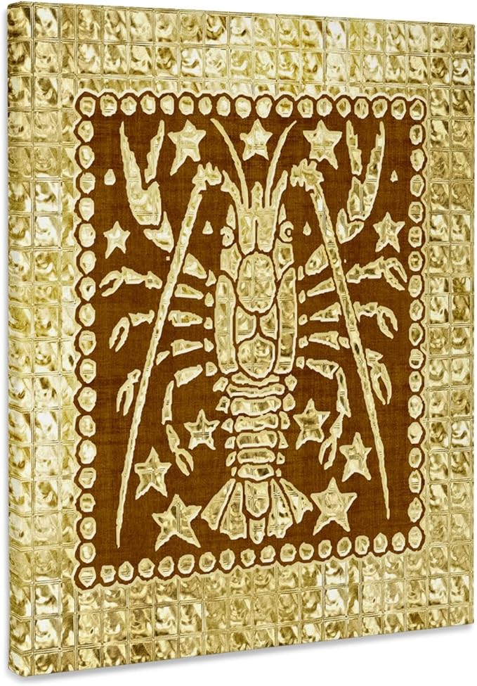 3dRose, Zodiacal Constellation, Scorpio, Gold and Brown Design, Museum Grade Canvas Wrap 11x14 - Scorpio Canvas for men