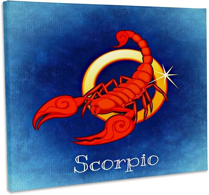 3dRose, Scorpio Zodiac Sign, Museum Grade Canvas Wrap 14x11 - Scorpio Canvas for men