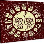 3dRose, Zodiac Sign Gemini Or Twins In Brown And Yellow As Viewed By AI, Museum Grade Canvas Wrap 10x8 - Gemini Canvas for men