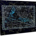 3dRose, Retro Star Map. Zodiac constellations of Pisces or fishes. Blue Color, Museum Grade Canvas Wrap 10x8 - Pisces Canvas for men