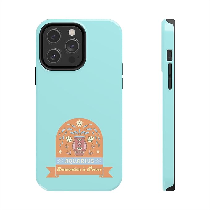 Zodiac House Aquarius Sigil Pastel Girly Tough Phone Case Zodiac Design. Compatible with iPhone. Gift for Aquarius - Aquarius Phone Case for men