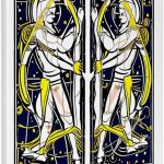 3dRose, Zodiac Constellation Gemini Or Twins In White, Blue Created By Ai, Museum Grade Canvas Wrap 8x10 - Gemini Canvas for men