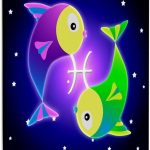 3dRose, Cute Astrology Pisces Zodiac Sign Fish, Museum Grade Canvas Wrap 11x14 - Pisces Canvas for men