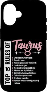 Rules Of Taurus Zodiac Birthday Horoscope Astrological Case for iPhone 16 - Taurus Phone Case for men