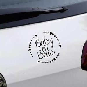 Baby on Board Sticker for Car, 5.16'' × 5.16'' Safety Warning Bumper Stickers, Removable Funny Baby on Board Signs for Car Truck Wall Laptop (Black) - Scorpio Sticker for men